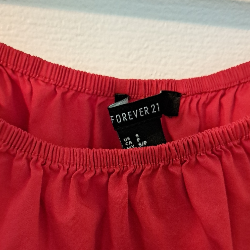 Forever 21 Red Ruffle Sleeve Blouse Size S - Picture 2 of 3
